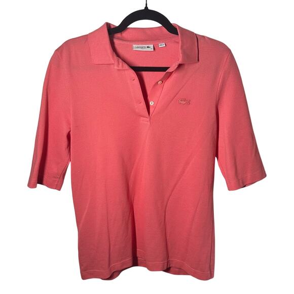 Lacoste Tops - Lacoste Women's Pink Slim Fit 3/4 Sleeve Polo Size 40 Collared Shirt